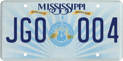 MS license plate JGO004