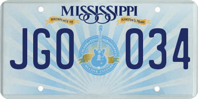 MS license plate JGO034