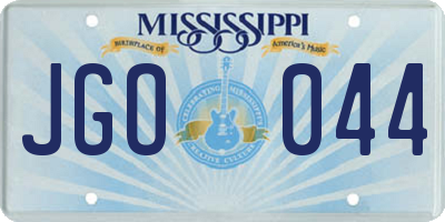 MS license plate JGO044