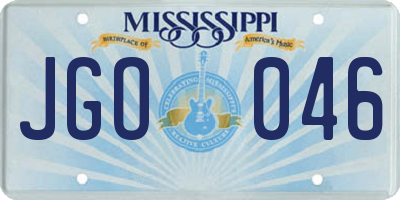 MS license plate JGO046