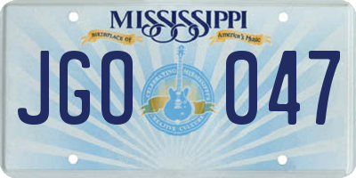 MS license plate JGO047