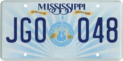 MS license plate JGO048