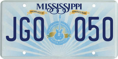 MS license plate JGO050