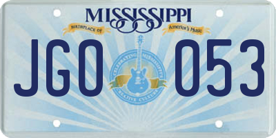 MS license plate JGO053