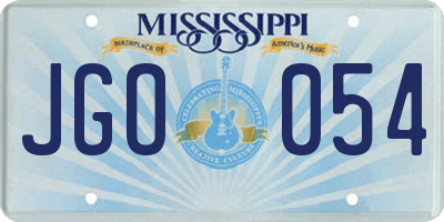 MS license plate JGO054