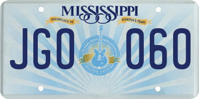MS license plate JGO060