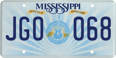 MS license plate JGO068