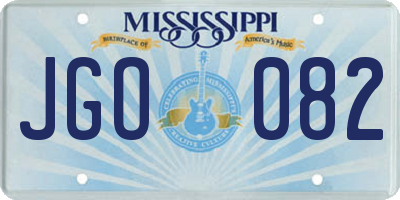 MS license plate JGO082