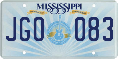 MS license plate JGO083