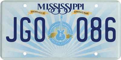 MS license plate JGO086