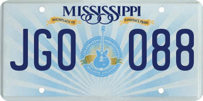 MS license plate JGO088