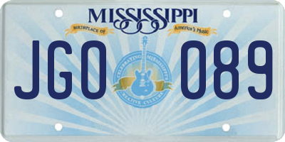 MS license plate JGO089