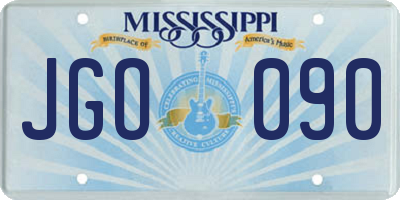MS license plate JGO090