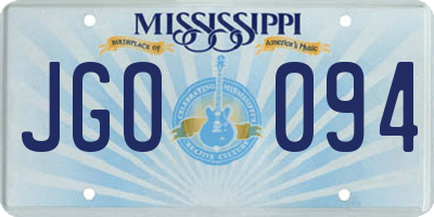 MS license plate JGO094