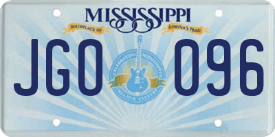 MS license plate JGO096