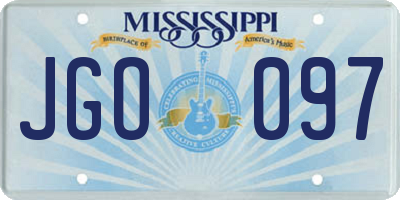 MS license plate JGO097