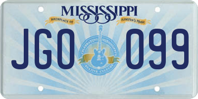 MS license plate JGO099