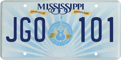 MS license plate JGO101