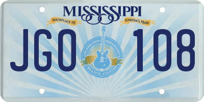 MS license plate JGO108