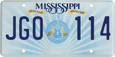 MS license plate JGO114