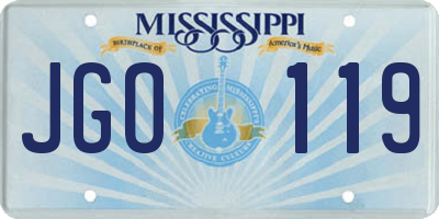 MS license plate JGO119
