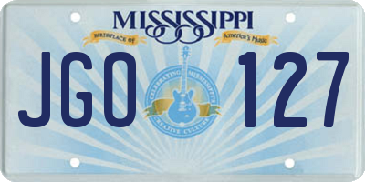 MS license plate JGO127