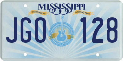 MS license plate JGO128