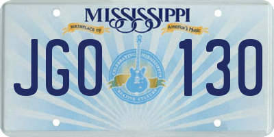 MS license plate JGO130