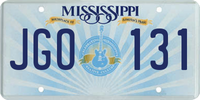 MS license plate JGO131