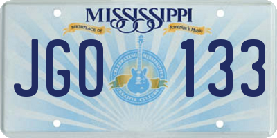 MS license plate JGO133