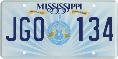 MS license plate JGO134