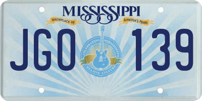 MS license plate JGO139