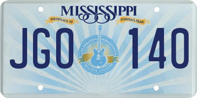 MS license plate JGO140