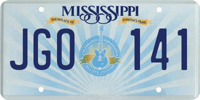 MS license plate JGO141