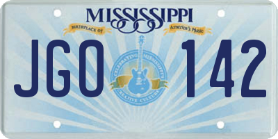 MS license plate JGO142