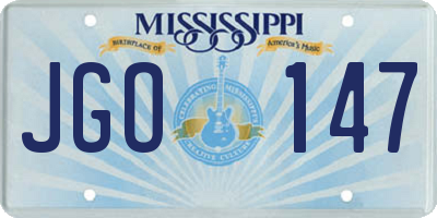 MS license plate JGO147
