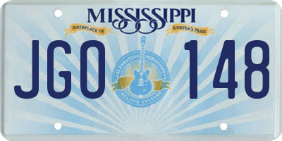 MS license plate JGO148
