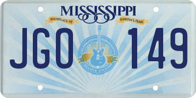 MS license plate JGO149