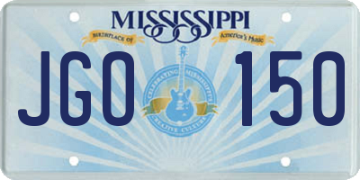 MS license plate JGO150