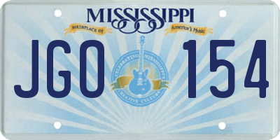 MS license plate JGO154