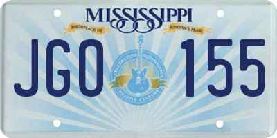 MS license plate JGO155