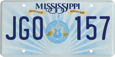MS license plate JGO157