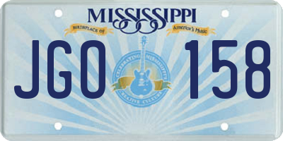 MS license plate JGO158