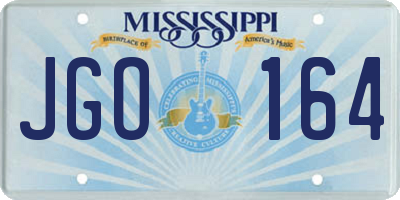 MS license plate JGO164