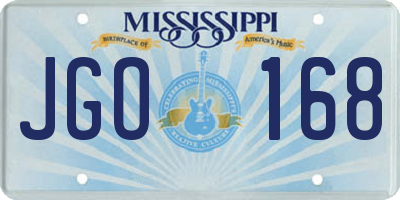 MS license plate JGO168
