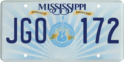 MS license plate JGO172