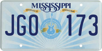 MS license plate JGO173