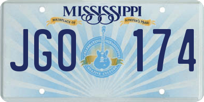 MS license plate JGO174