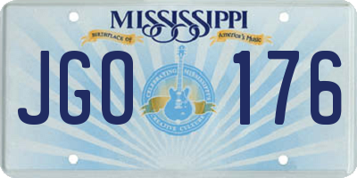 MS license plate JGO176