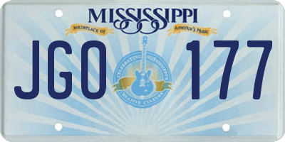 MS license plate JGO177
